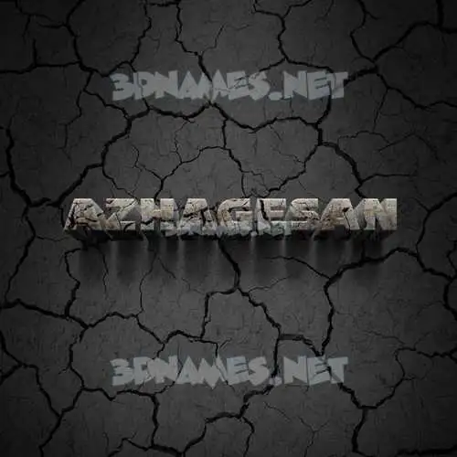 azhagesan in Cracked Stone style - 3D name wallpaper