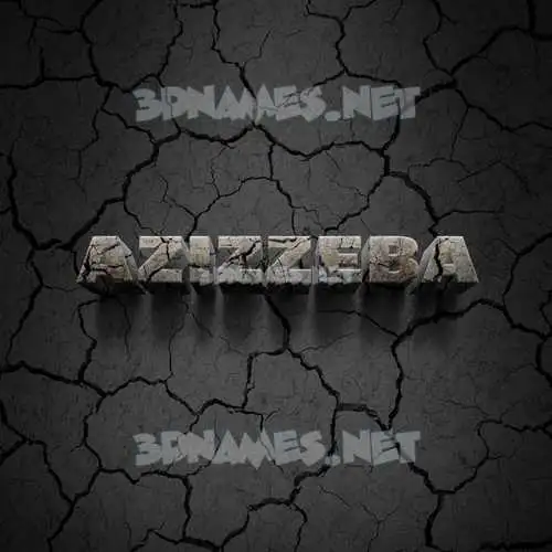 azizzeba in Cracked Stone style - 3D name wallpaper