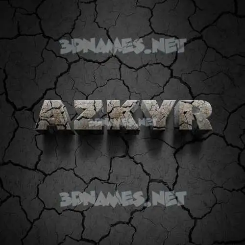 azkyr in Cracked Stone style - 3D name wallpaper