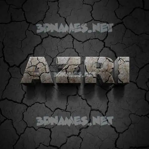 azri in Cracked Stone style - 3D name wallpaper