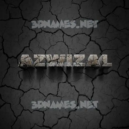 azwizal in Cracked Stone style - 3D name wallpaper