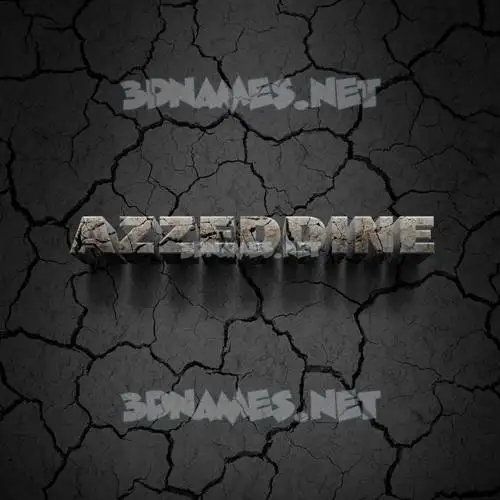 azzeddine in Cracked Stone style - 3D name wallpaper