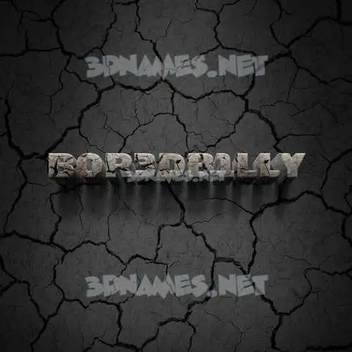 b0r3db1lly in Cracked Stone style - 3D name wallpaper