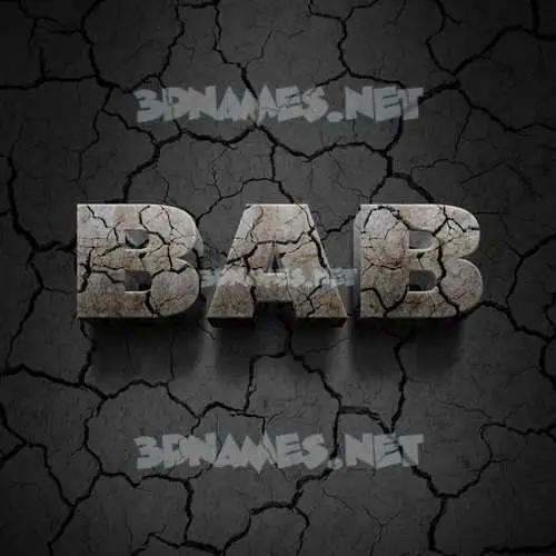 bab in Cracked Stone style - 3D name wallpaper bab in Cracked Stone style - 3D name wallpaper