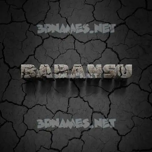 babansu in Cracked Stone style - 3D name wallpaper