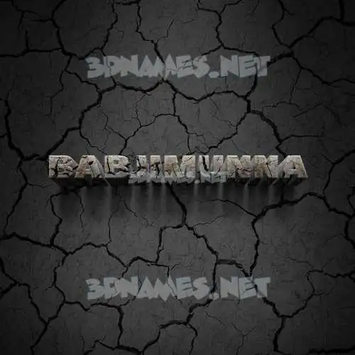 babjimunna in Cracked Stone style - 3D name wallpaper