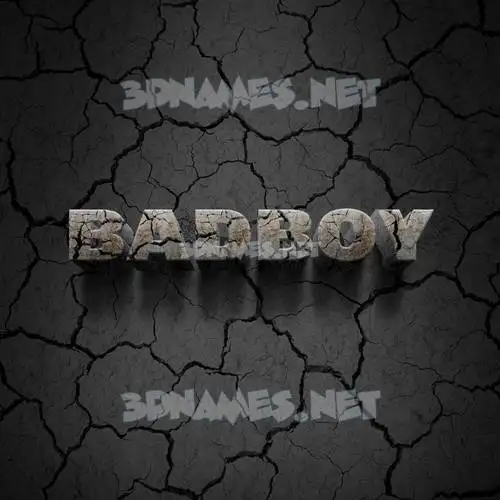 badboy in Cracked Stone style - 3D name wallpaper