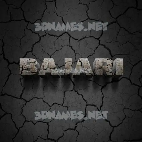 bajari in Cracked Stone style - 3D name wallpaper