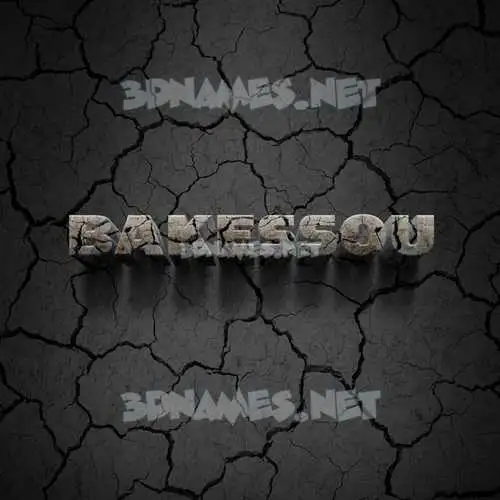 bakessou in Cracked Stone style - 3D name wallpaper