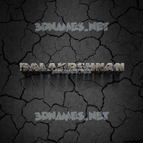 balakrshnan in Cracked Stone style - 3D name wallpaper