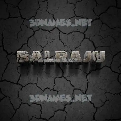 balraju in Cracked Stone style - 3D name wallpaper