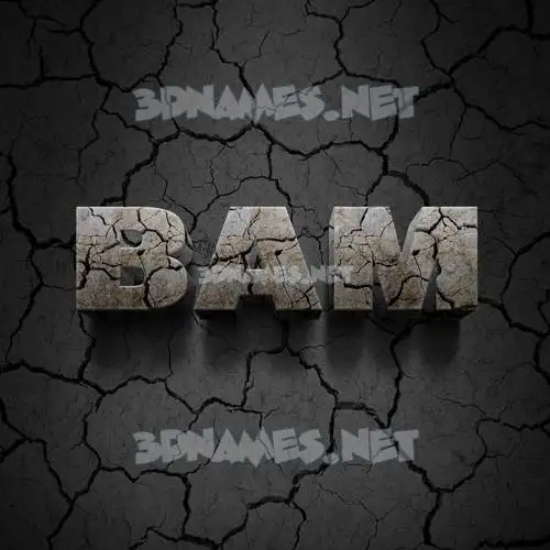 bam in Cracked Stone style - 3D name wallpaper
