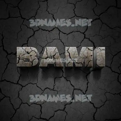bami in Cracked Stone style - 3D name wallpaper
