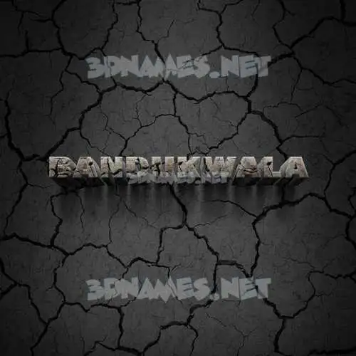 bandukwala in Cracked Stone style - 3D name wallpaper