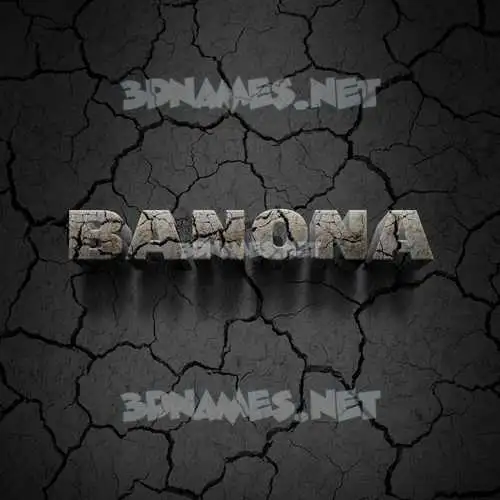 banona in Cracked Stone style - 3D name wallpaper