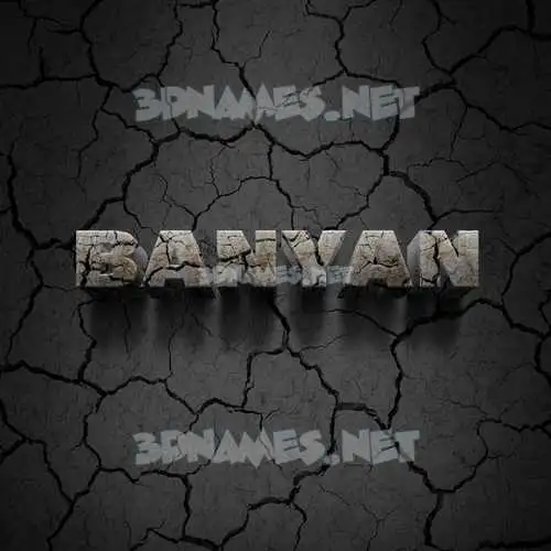 banyan in Cracked Stone style - 3D name wallpaper