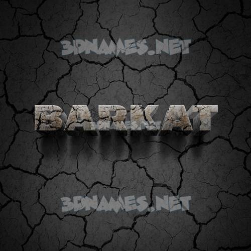 Preview of Cracked Stone 3D name for "barkat"