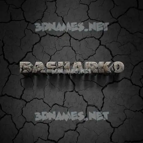 basharko in Cracked Stone style - 3D name wallpaper