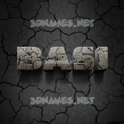 basi in Cracked Stone style - 3D name wallpaper basi in Cracked Stone style - 3D name wallpaper
