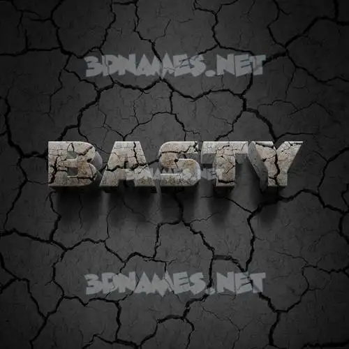 basty in Cracked Stone style - 3D name wallpaper