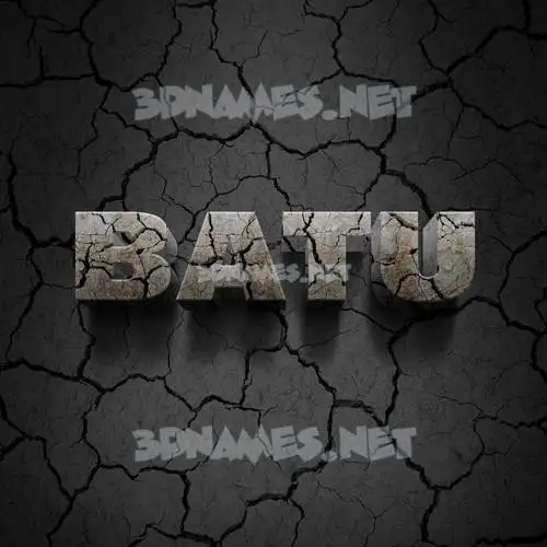 batu in Cracked Stone style - 3D name wallpaper