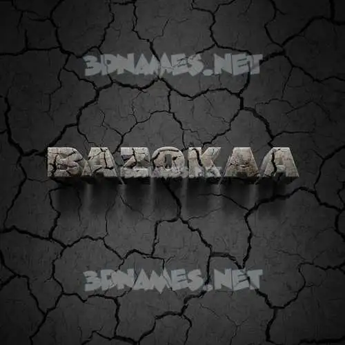 bazokaa in Cracked Stone style - 3D name wallpaper