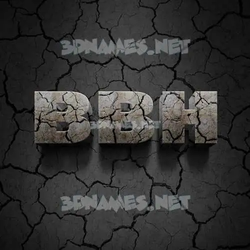 bbh in Cracked Stone style - 3D name wallpaper bbh in Cracked Stone style - 3D name wallpaper