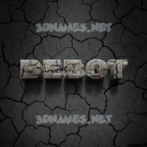bebot in Cracked Stone style - 3D name wallpaper