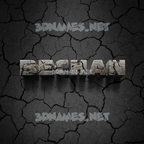 bechan in Cracked Stone style - 3D name wallpaper