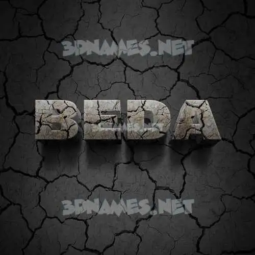 beda in Cracked Stone style - 3D name wallpaper