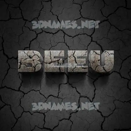 beeu in Cracked Stone style - 3D name wallpaper