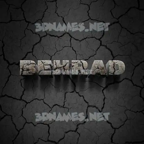 behrad in Cracked Stone style - 3D name wallpaper
