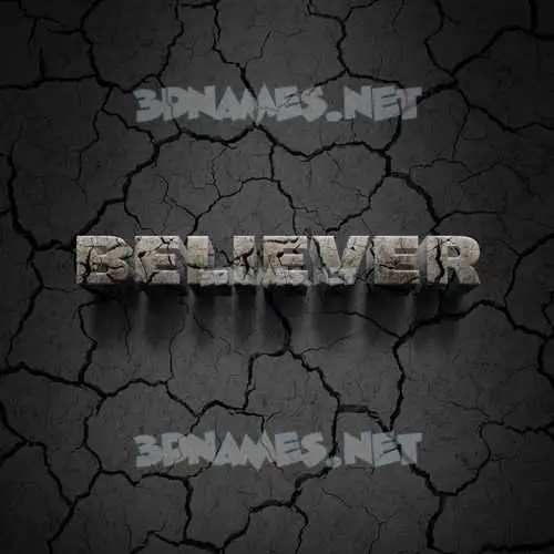 believer in Cracked Stone style - 3D name wallpaper believer in Cracked Stone style - 3D name wallpaper
