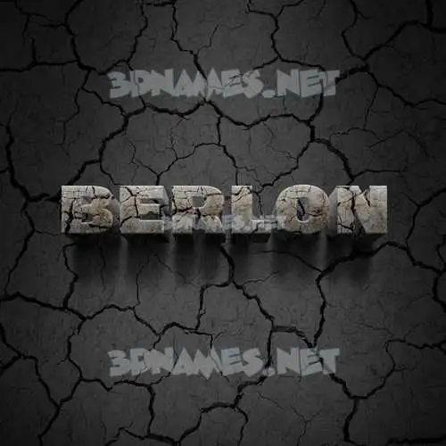 berlon in Cracked Stone style - 3D name wallpaper