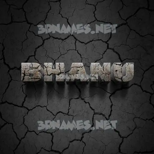 bhanu in Cracked Stone style - 3D name wallpaper