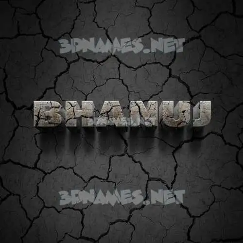 bhanuj in Cracked Stone style - 3D name wallpaper