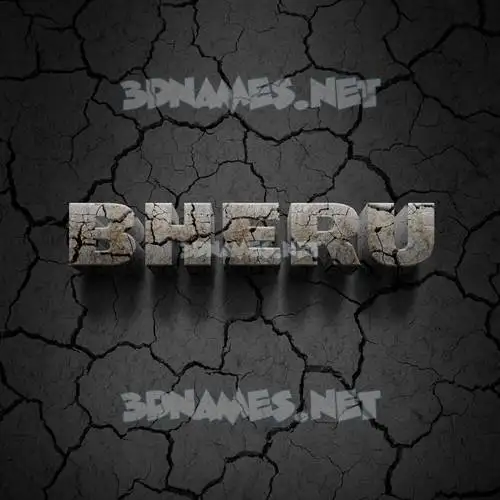 bheru in Cracked Stone style - 3D name wallpaper