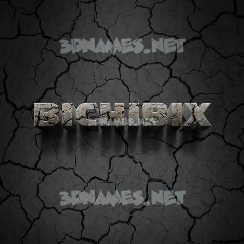 bichibix in Cracked Stone style - 3D name wallpaper