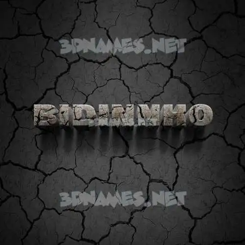 bidinnho in Cracked Stone style - 3D name wallpaper