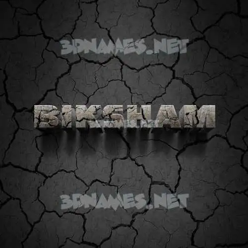 biksham in Cracked Stone style - 3D name wallpaper biksham in Cracked Stone style - 3D name wallpaper