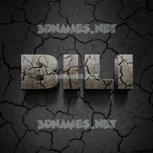 bili in Cracked Stone style - 3D name wallpaper