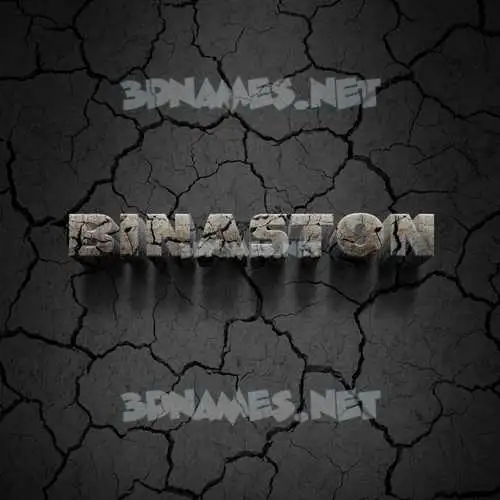 binaston in Cracked Stone style - 3D name wallpaper