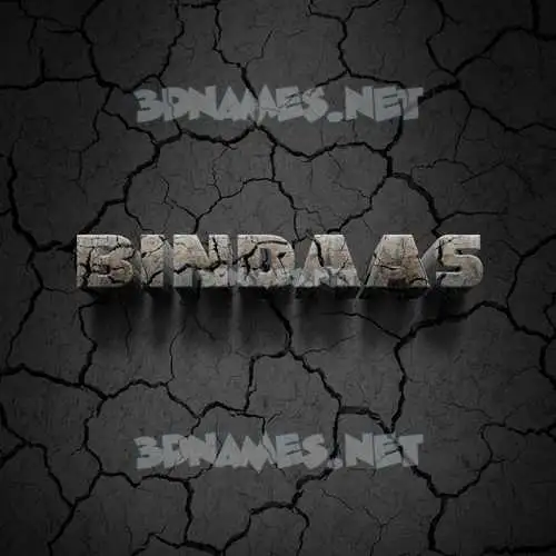 bindaas in Cracked Stone style - 3D name wallpaper bindaas in Cracked Stone style - 3D name wallpaper