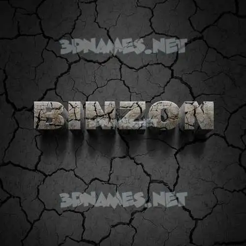 binzon in Cracked Stone style - 3D name wallpaper binzon in Cracked Stone style - 3D name wallpaper