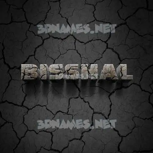 bisshal in Cracked Stone style - 3D name wallpaper
