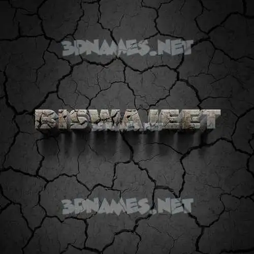 biswajeet in Cracked Stone style - 3D name wallpaper