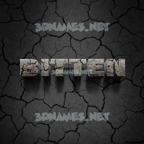 bitten in Cracked Stone style - 3D name wallpaper bitten in Cracked Stone style - 3D name wallpaper
