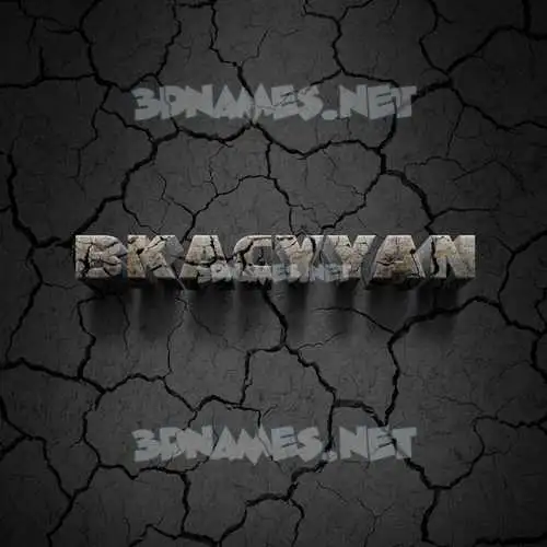 bkacyyan in Cracked Stone style - 3D name wallpaper bkacyyan in Cracked Stone style - 3D name wallpaper