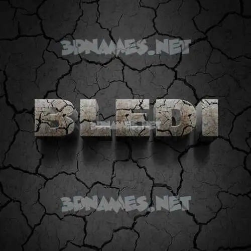 bledi in Cracked Stone style - 3D name wallpaper
