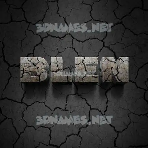 blen in Cracked Stone style - 3D name wallpaper